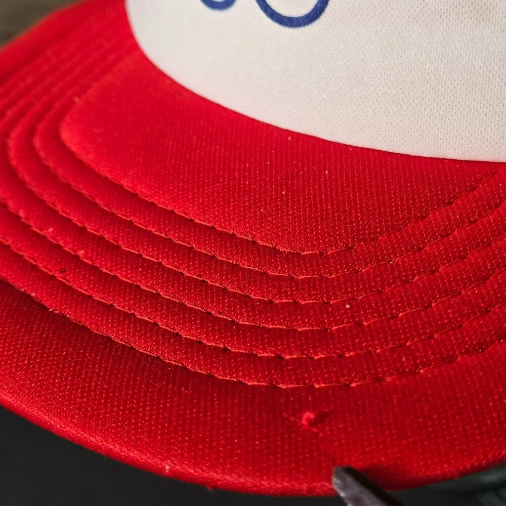 Vintage 1984 Los Angeles Olympics Mesh Trucker Hat Red White Blue Snapback - Picture 4 of 12